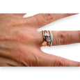 Bague acier 2 tons cœur