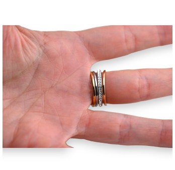 Bague acier 2 tons arbre de vie