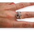 Bague acier 2 tons arbre de vie