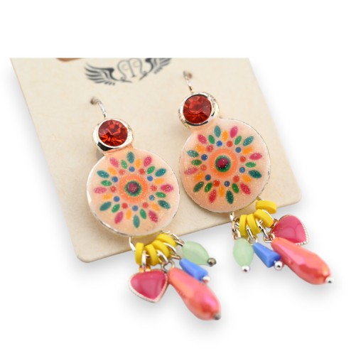 Boucles d'oreille pendante orangée