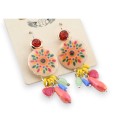 Boucles d'oreille pendante orangée