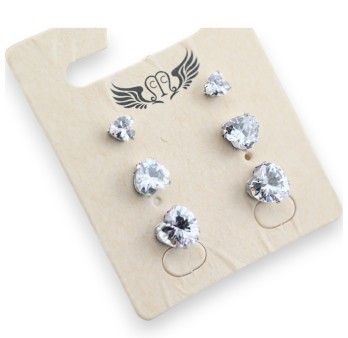 Lot boucle d'oreille clous cœur