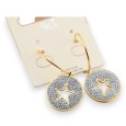 Boucle d'oreille acier doré pendante étoile
