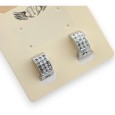 Boucle d'oreille acier petit anneau argenté strass