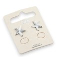 Boucle d'oreille acier argenté étoile