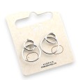 Boucle d'oreille acier cercles enlacés argentés