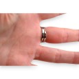 Bague acier argenté arabesque strass
