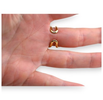 Bague acier doré forme géométrique