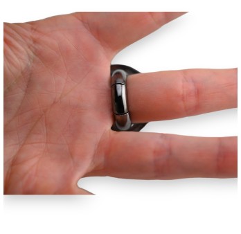 Bague fantaisie cœur métal argentée gris