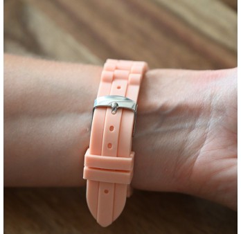 Montre femme silicone et strass ERNEST saumon