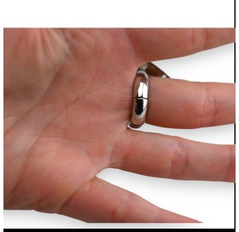 Bague argentée gros cœur