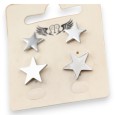 Lot boucle d'oreille acier argenté étoile