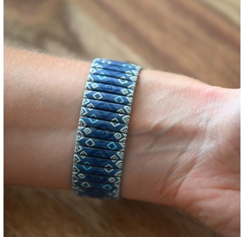 Montre femme élastique tons bleu Ernest E64001-006