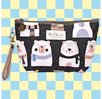 Pochette trousse maquillage ours noir