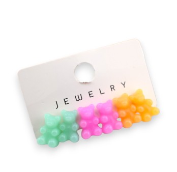 Lot boucles d'oreilles X3 petits nounours