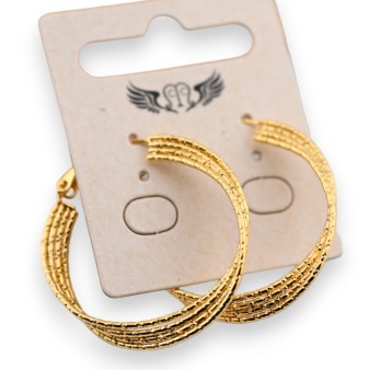 Boucle d'oreille créole acier doré 3D