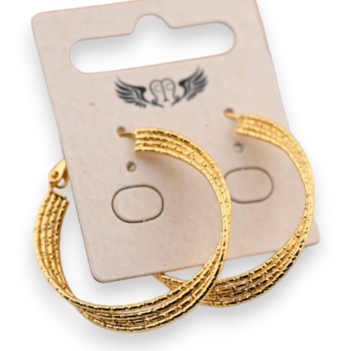 Boucle d'oreille créole acier doré 3D