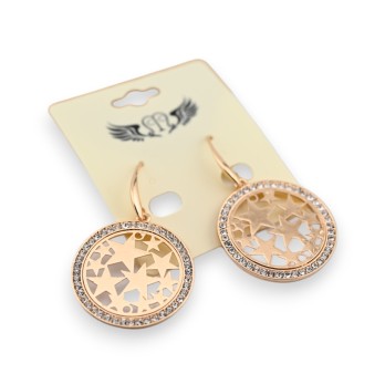 Boucle d'oreille fantaisie dorée rond étoile