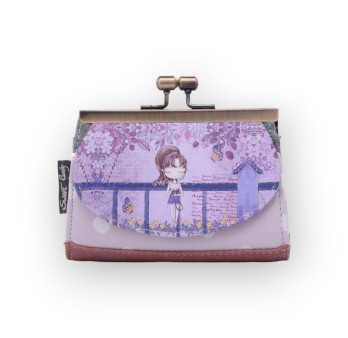 Porte-monnaie tons violet à fermoirs métal Sweet & Candy