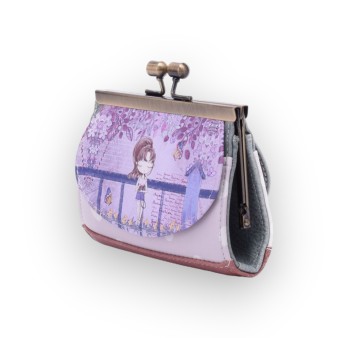 Porte-monnaie tons violet à fermoirs métal Sweet & Candy