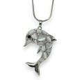 Collier fantaisie dauphin pierre grise