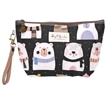 Pochette trousse maquillage ours noir