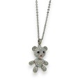 Collier fantaisie nounours strass blanc