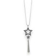Collier fantaisie long argenté étoile filante