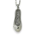Collier long argenté ballerine danseuse