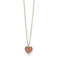 Collier fantaisie doré double coeur saumon