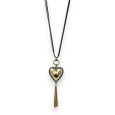 Collier fantaisie long doré coeur relief pompon métallisé