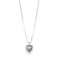 Collier fantaisie argenté médaillon coeur qui s'ouvre