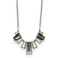 Collier fantaisie argenté et doré habillé