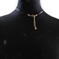 Collier fantaisie coeur doré dentelle strass