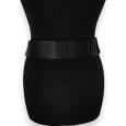 Ceinture synthétique élastique accordéon Noir