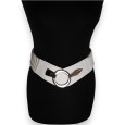 Ceinture synthétique élastique accordéon blanc