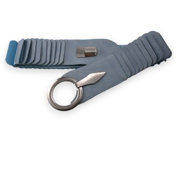 Ceinture synthétique élastique accordéon Bleu Ciel