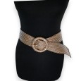Ceinture fantaisie plastique tressée marron et beige