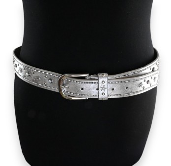 Ceinture cloutée étoile femme argenté