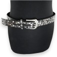 Ceinture femme cloutée argentée et noire