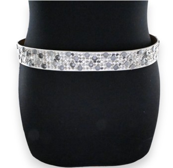 Ceinture cloutée femme argentée