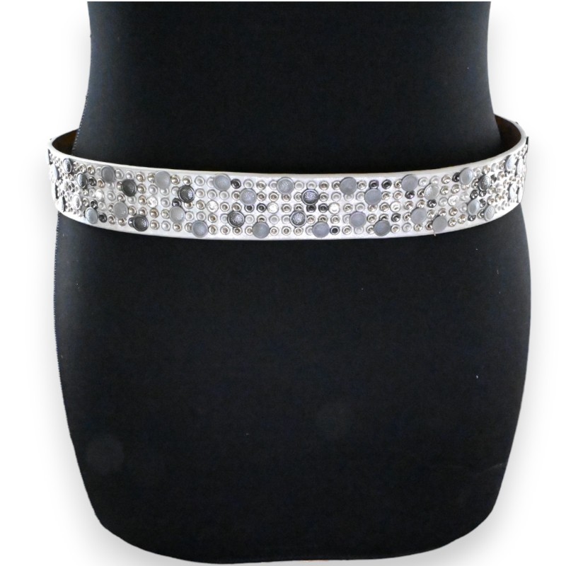 Ceinture cloutée femme argentée