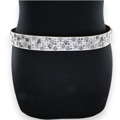 Ceinture cloutée femme argentée