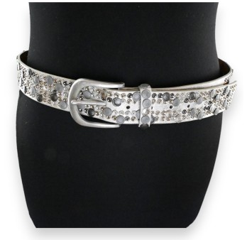 Ceinture cloutée femme argentée