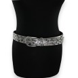 Ceinture cloutée femme argentée