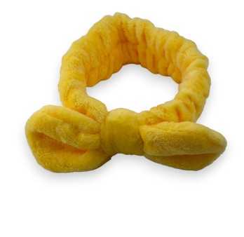 Bandeau à maquillage molletonné jaune