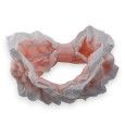 Bandeau à maquillage femme broderie anglaise rose tendre