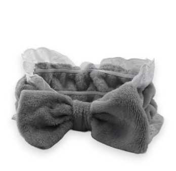 Bandeau à maquillage gris broderie anglaise