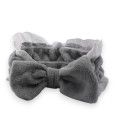 Bandeau à maquillage gris broderie anglaise