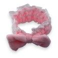 Bandeau à maquillage femme rose broderie anglaise